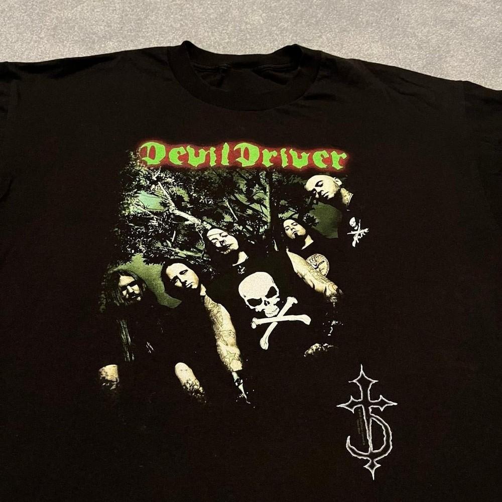 Vtg Devildriver Band In Tour Heavy Cotton Black Unisex All Size T Shirt AG754 Unisex T-Shirt