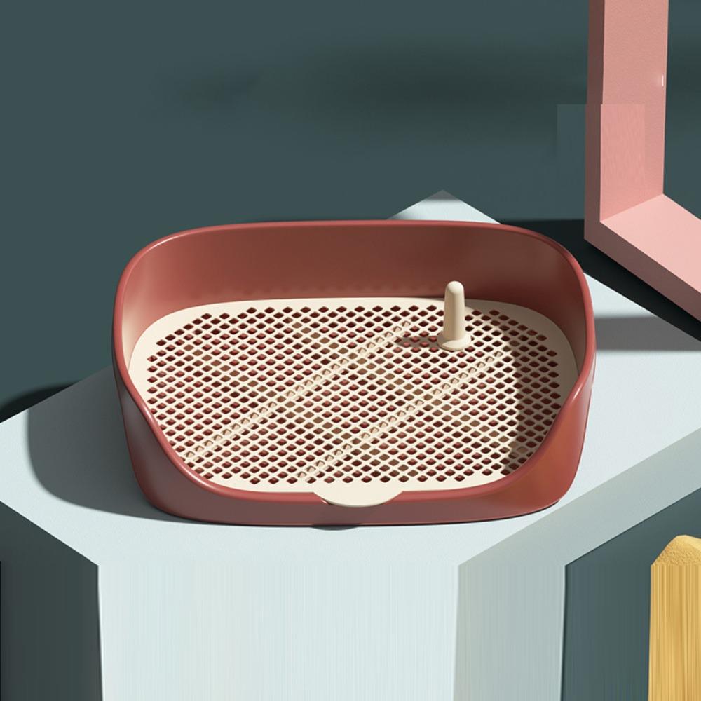 Plastic Dog Potty Tray Heightened Fence With Pillar Pet Training Toliet Prevents Splash Mesh Grid Panel Dog Pee Pad Holder Tray