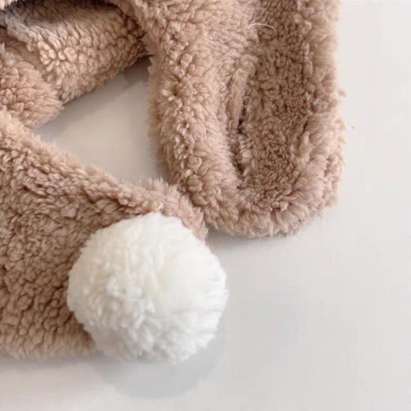 Cartoon Lamb Wool Baby Winter Warm Pullover Hat Boys and Girls Cute Little Cow Shape Plush Bag Hat