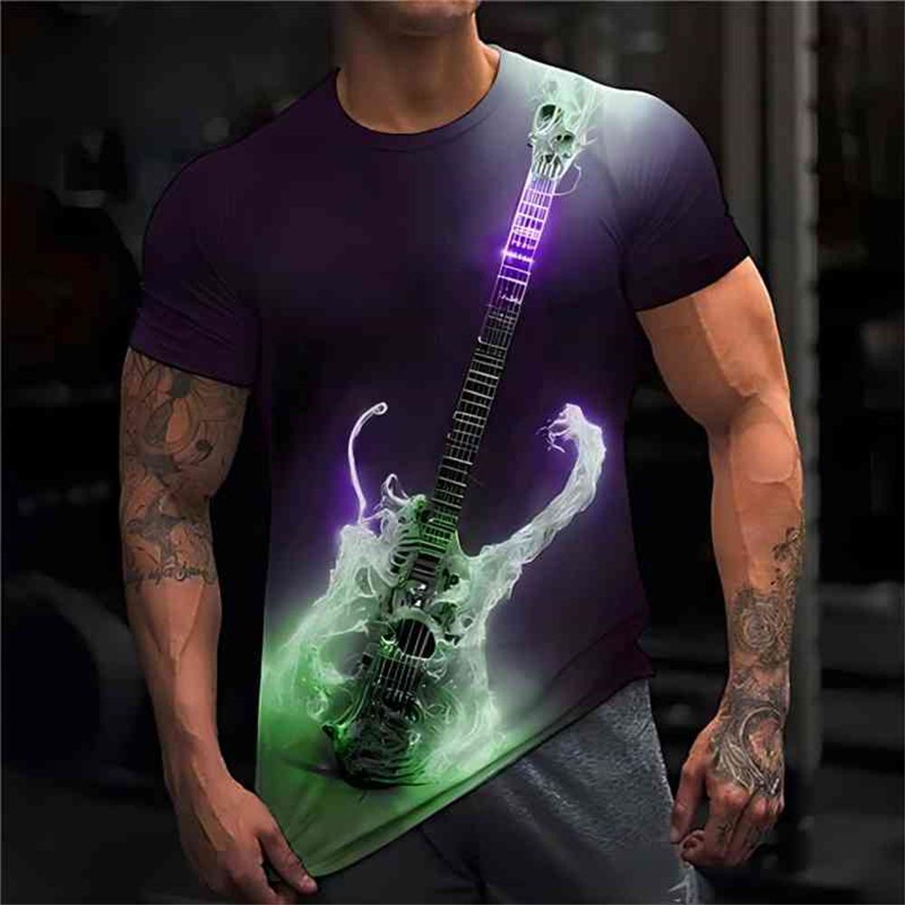 Instruments Guitar 3D Printed T-Shirt Men Fashion Short Sleeve T-Shirts Kids Hip Hop Tees Oversized T-Shirt Summer Casual Tops