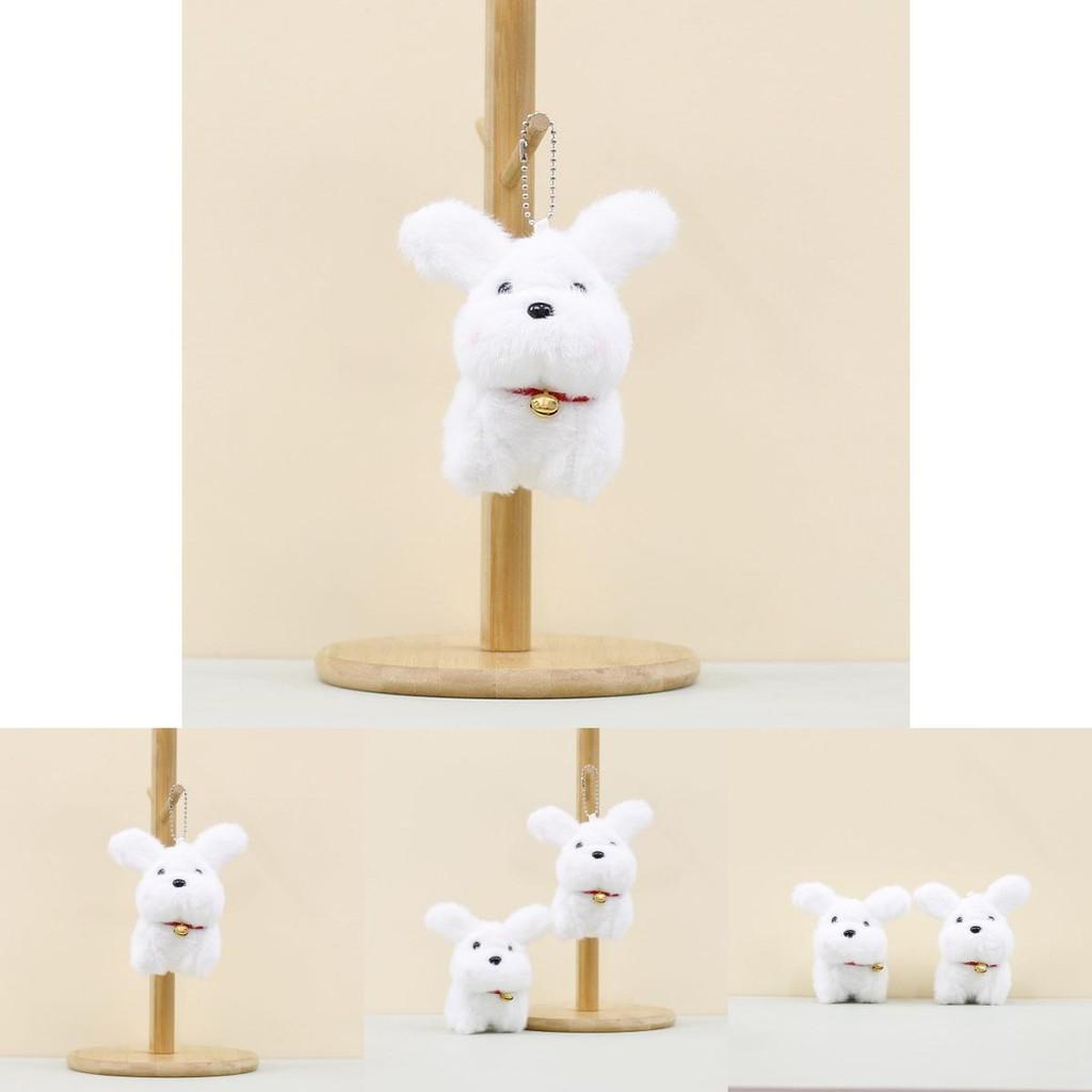 Charming Stuffed Dog Pendant Playful Puppy Keyring Fluffy Doll Keychain Accessory