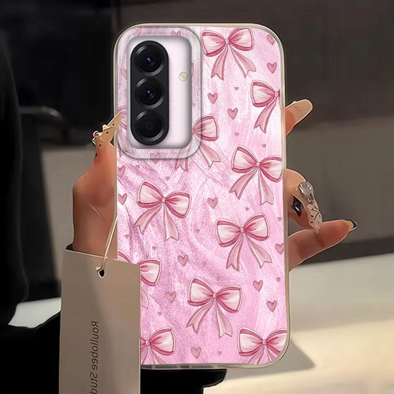 For Samsung Galaxy A56 A16 A26 A36 A06 A55 A35 A25 A15 A12 A32 A22 A14 A54 M22 M12 Luxury Butterfly Bow Print Laser Phone Case