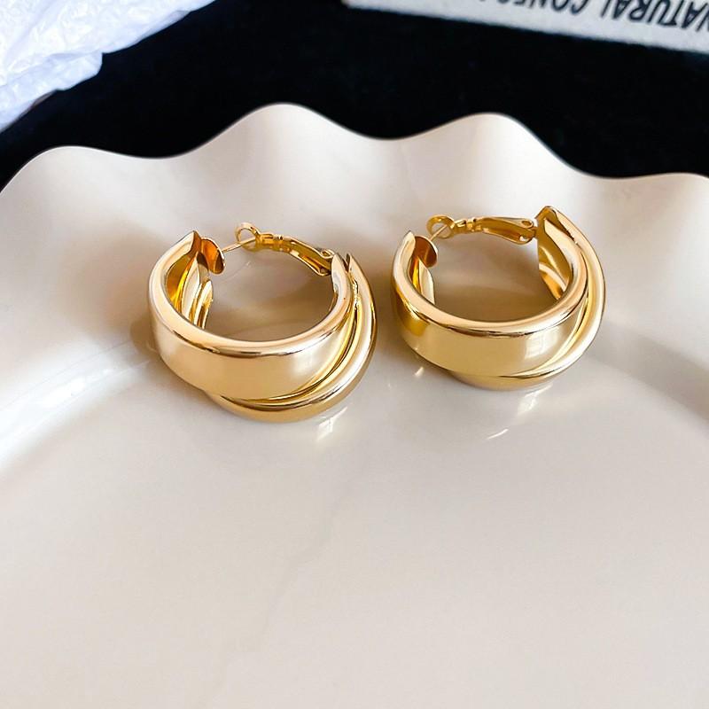 Metal Irregular Earrings European and American Retro Temperament Versatile Earrings Earrings