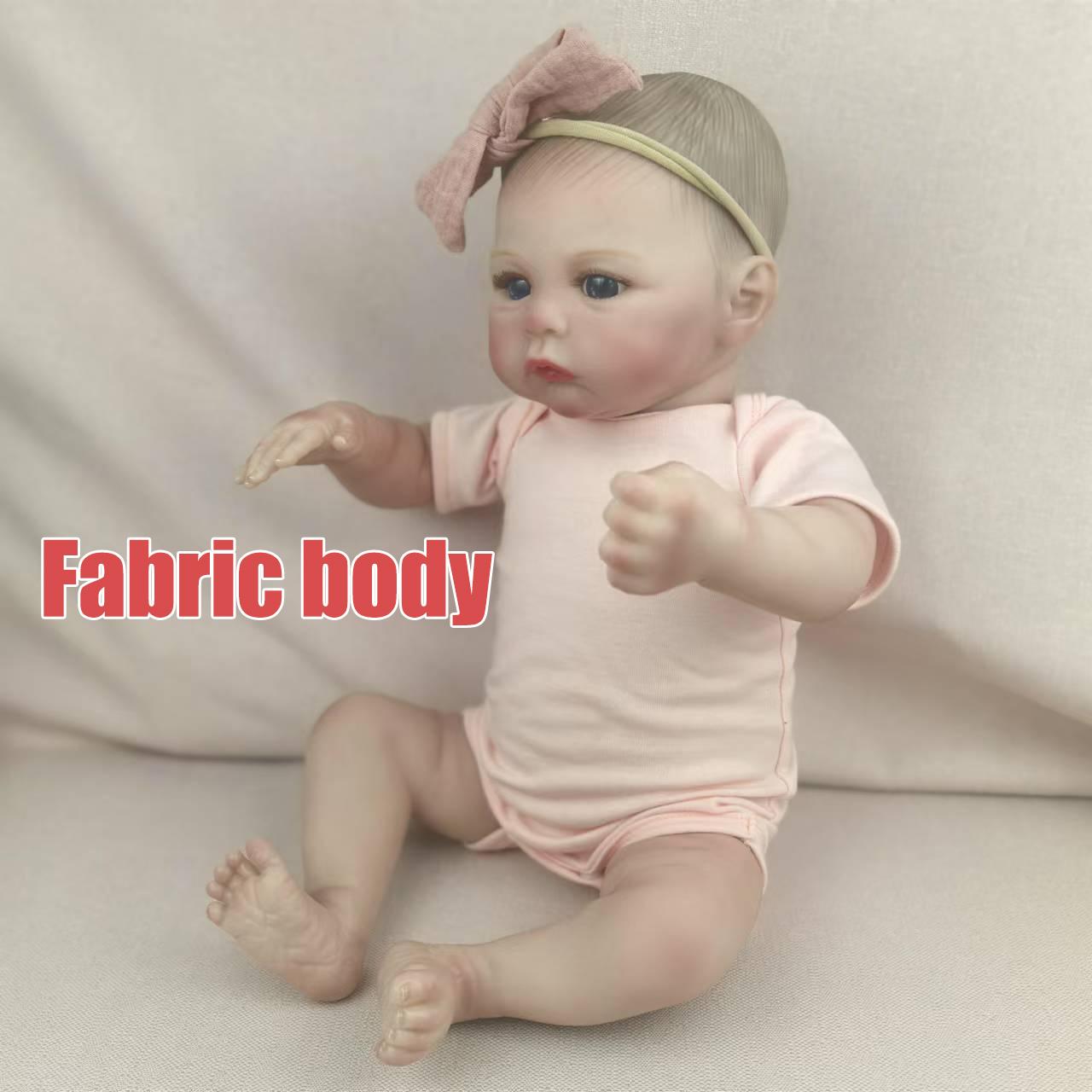 

3D Кукла Реборн Высокого Цвета Симуляция Младенца/Кукла с Мягким Телом Половина Гелевая Кукла Милая Кукла 50cm-Fabric body оранжевый