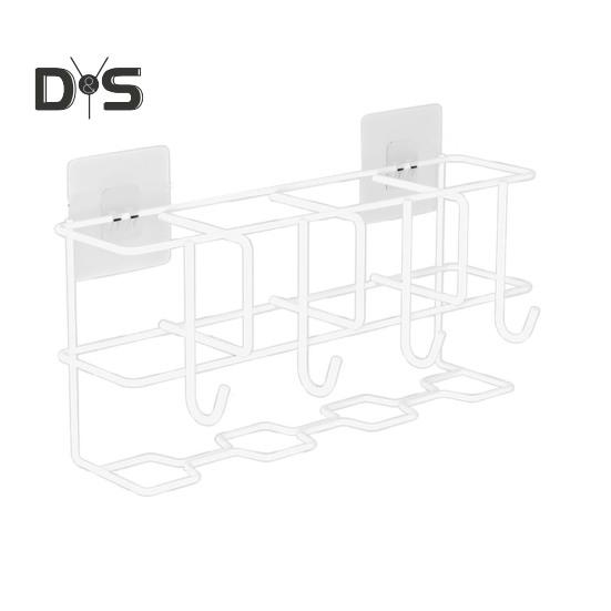 Полый стеллаж для хранения зонтов настенная вешалка для пальто с 6 вешалками органайзер для шляп и одежды для ванной комнаты гостиной 4Grid белый 897₽