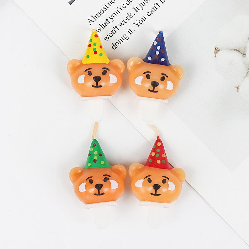 4 ks/sada Dětský narozeninový medvídek úsměv kreativní svíčka dort dezert dekorace pár svatební party doplňky