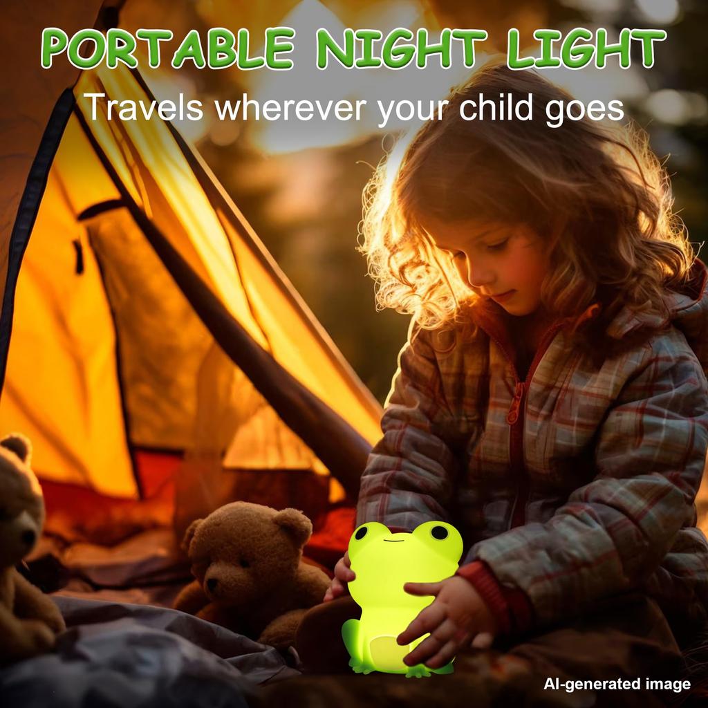 Frog Night Light Lampeez Nursing Light Silicone Night Light Timer Setting Table Lamp Bedside USB Rechargeable Safe Dimmable Birthday Gift