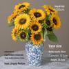 Sunflower Silk Flower Arrangement: Artificial Dried Flowers for Living Room, Dining Table, and Photo Props