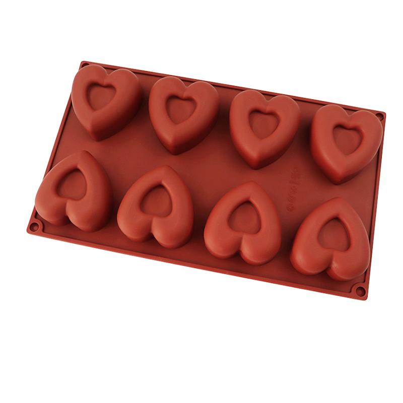 Dimpled Heart Silicone Mold Love Mousse Cake Baking Mould For Chocolate Candy Dessert Cookie Soap Ice Cube Tray Candle Tools