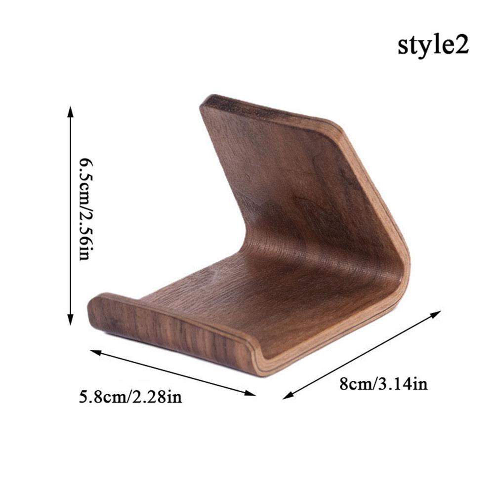 Creative Home Office Desktop Decor Walnut Wood Phone Holder Stand Multifunctional Wood Front Desk Business Card Display Rack