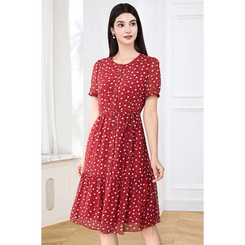 JESSIE Vintage French Polka Dot Short Sleeve Dress