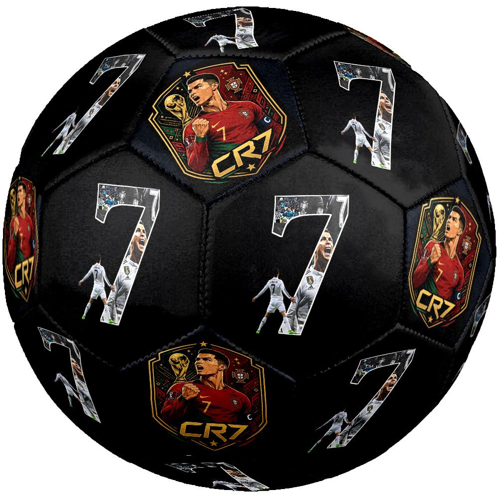 Ronaldo's Golden Cr7 Logo Size 5 Soccer Ball Machine Sewn Indoor/Outdoor Universal Football Unique Gift for Soccer Lovers Birthday/Christmas Wedding P