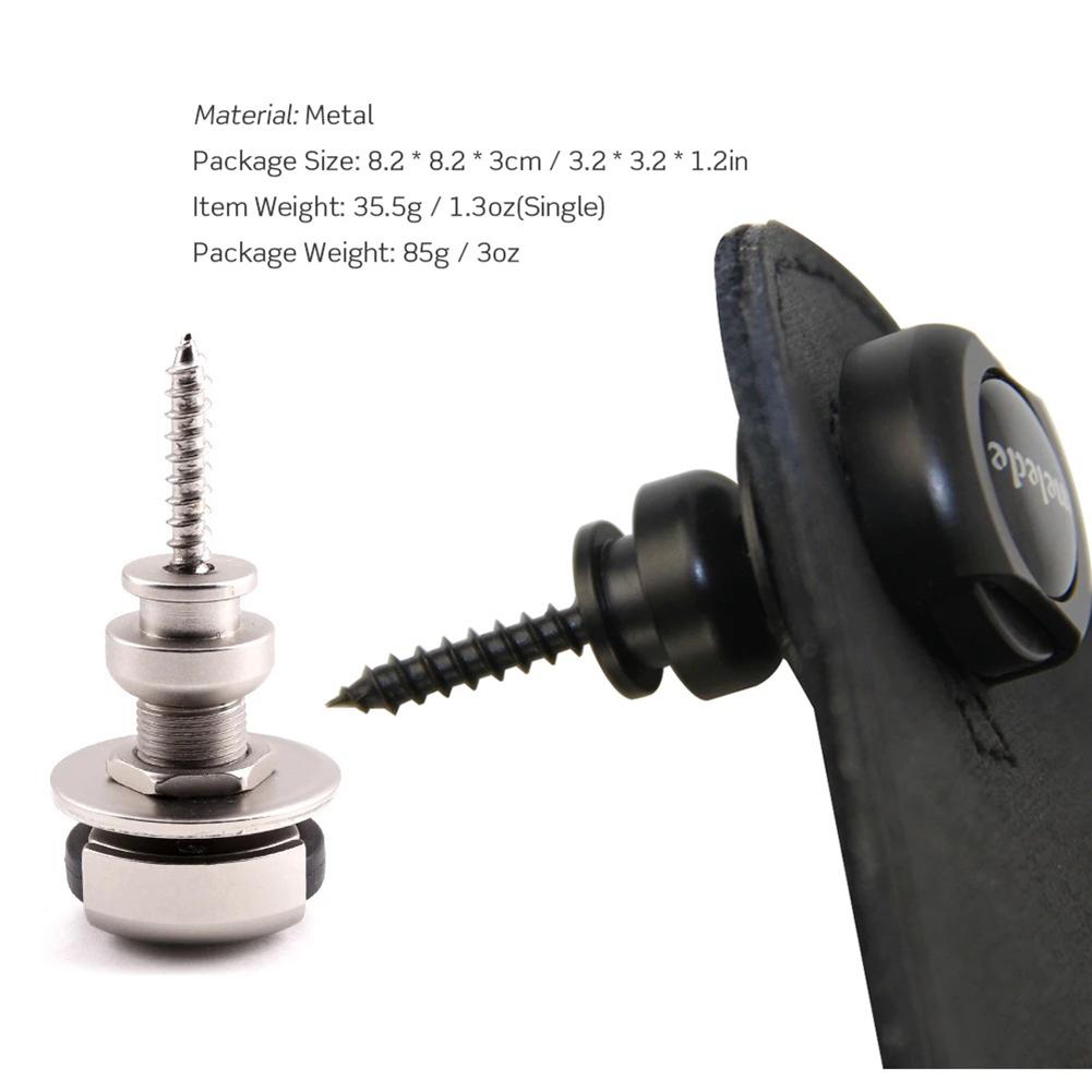 2 Pcs Security Strap Lock Quick Release Guitar Strap Retainer System Guitar Strap Button Locks for Electric/Bass/Acoustic Guitar