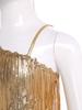 Kids Sparkly Jumpsuit Off-shoulder Sleeveless Sequin Tassels Flared for Pageant Show