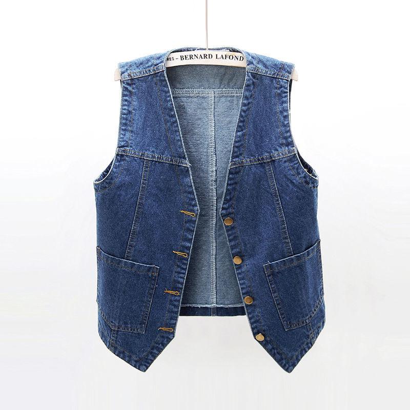 Women s Stylish Slimming Denim Vest - Spring/Autumn Korean Style Outerwear 2025. Small