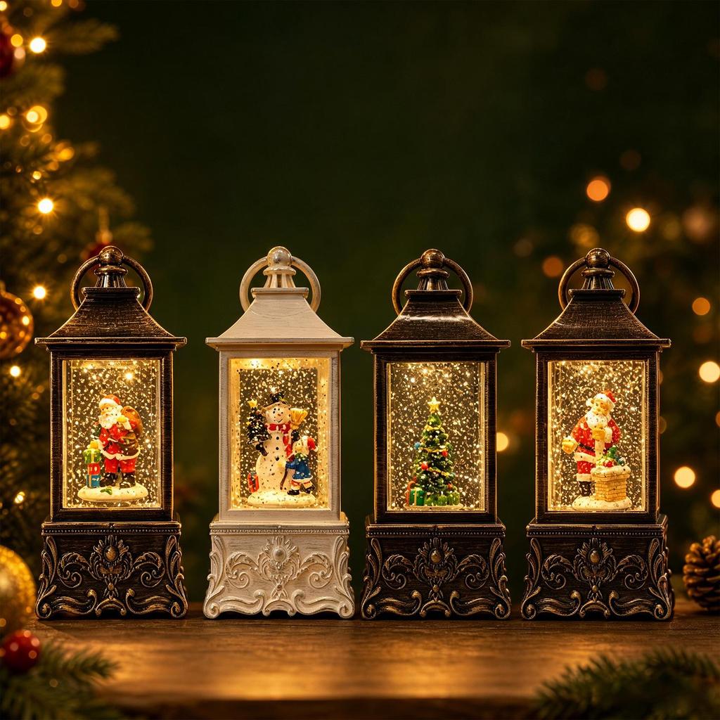 Vintage Musical Snow Globe Santa Night Light - Christmas Gift Ornament