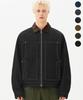 TRILLION Corduroy Collar Denim Zip-Up Work Jacket_6 Colors