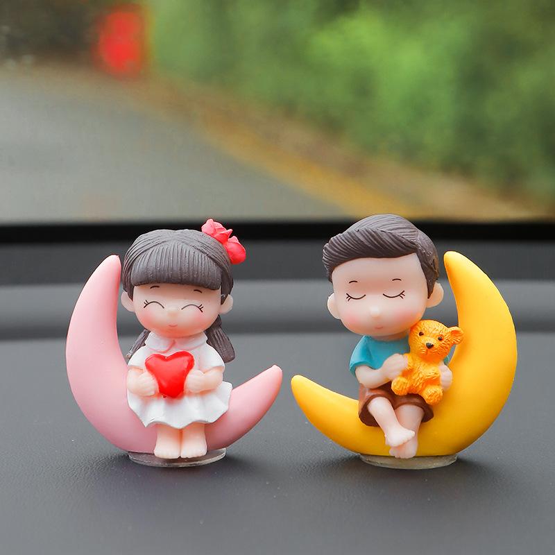 

Милая пара Украшение салона автомобиля Луна Украшение центральной консоли Детали интерьера Аксессуары