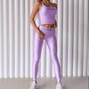 Women's Sexy Bodycon Yoga Set - U-Neck Top & Leather Fitness Pants