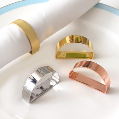 Metal Napkin Ring Golden Half Circle Napkin Buckle Napkin Rings Holder for Party Wedding Table Decoration Western Restaurant