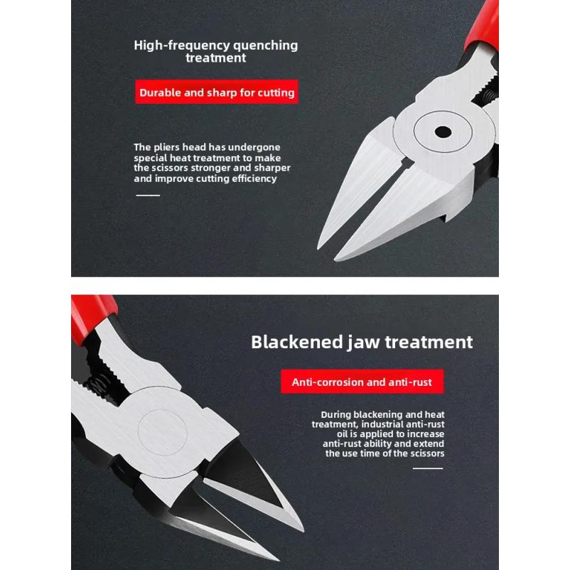 Sharp Diagonal Nozzle Pliers Electronic Cutting Tool for Plastic Gate Metal Wire Cable Precision Flush Cutter for DIY Repair