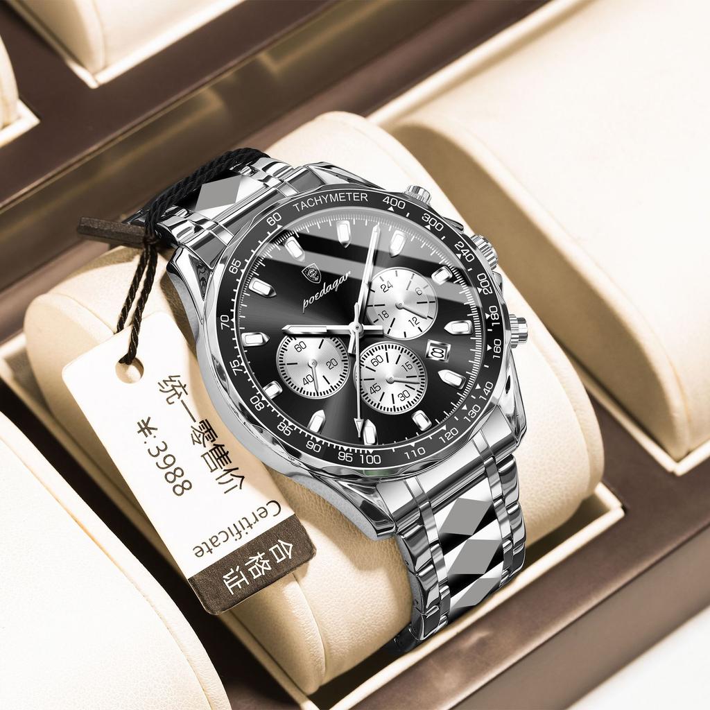 Waterproof Luminous Men'S Watch Multi-Function Quartz Watch