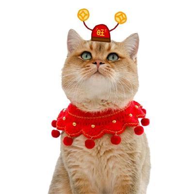 Neujahr Haustier Speichelhandtuch Chinesischer Stil Haustierfotografie Halsband Verschleißfest