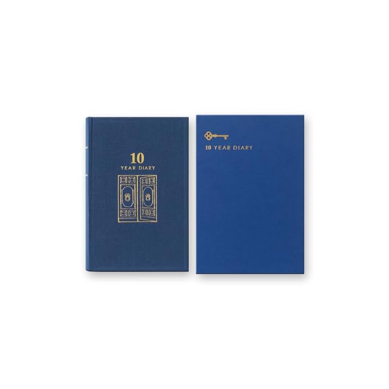 DESIGNPHIL MIDORI 10-Year Diary, Navy Blue Cover, 12397006