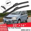 Car Wiper Blade Blades For Fiat Panda 2003-2012 22"+ 16" Windshield Windscreen Clean Naturl Rubber Car Wipers Accessories