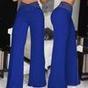 2023 Summer Women's High Waist Hollow Belt Wide Leg Trousers