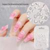Nail Art Heart-Shaped 3D Resin Ornaments - Transparent Flat-Bottomed with Blush Accents for Salons.
