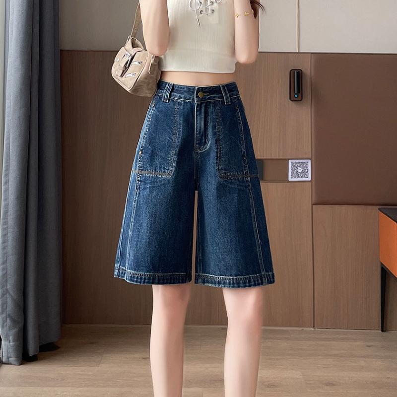 

Пятикарманные джинсы для женщин на лето тонкие с высокой посадкой свободные и облегающие маленькие новые прямые средней длины XXL