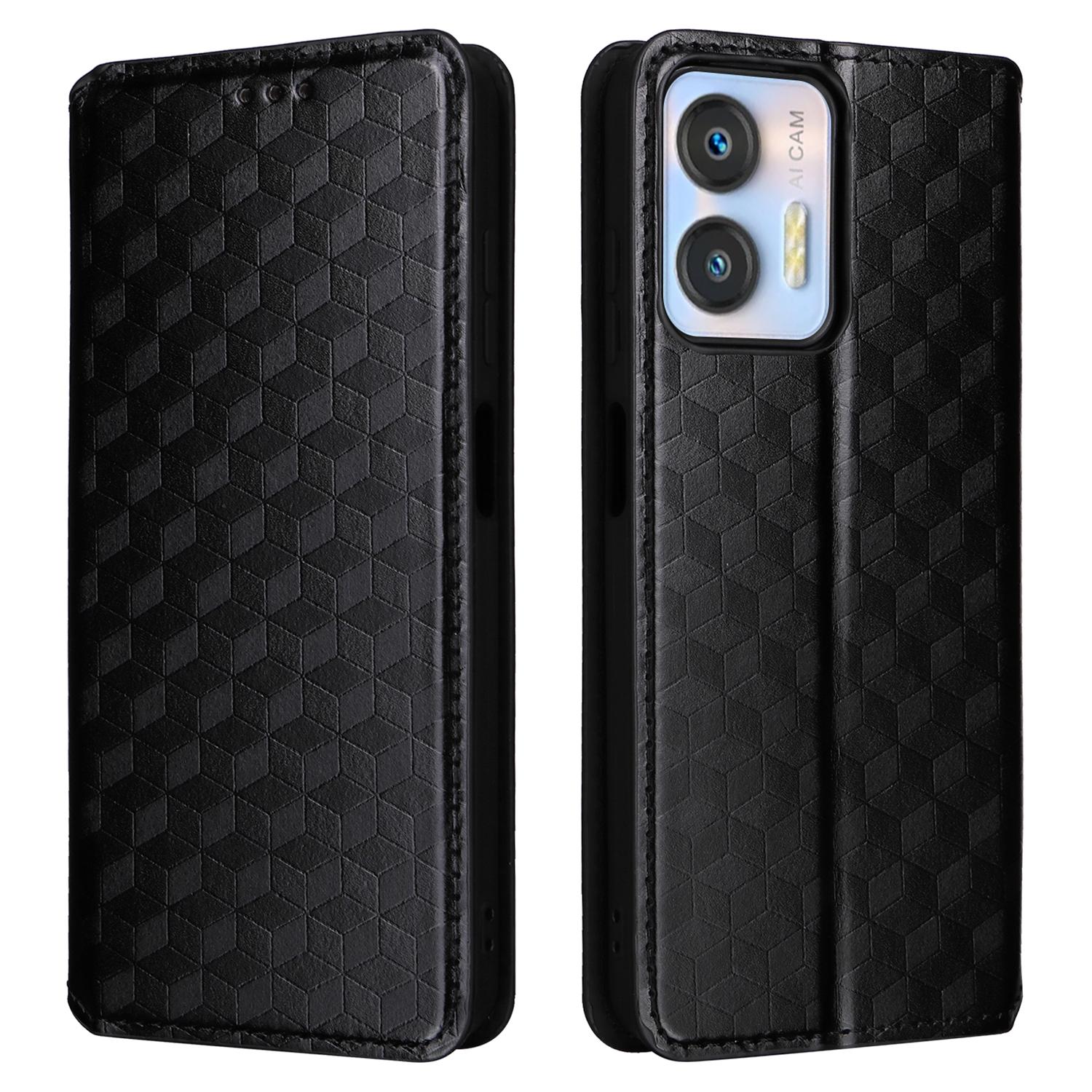 

For Oukitel C36/C35 Case Magnetic Imprinted PU Leather Wallet Phone Cover Black