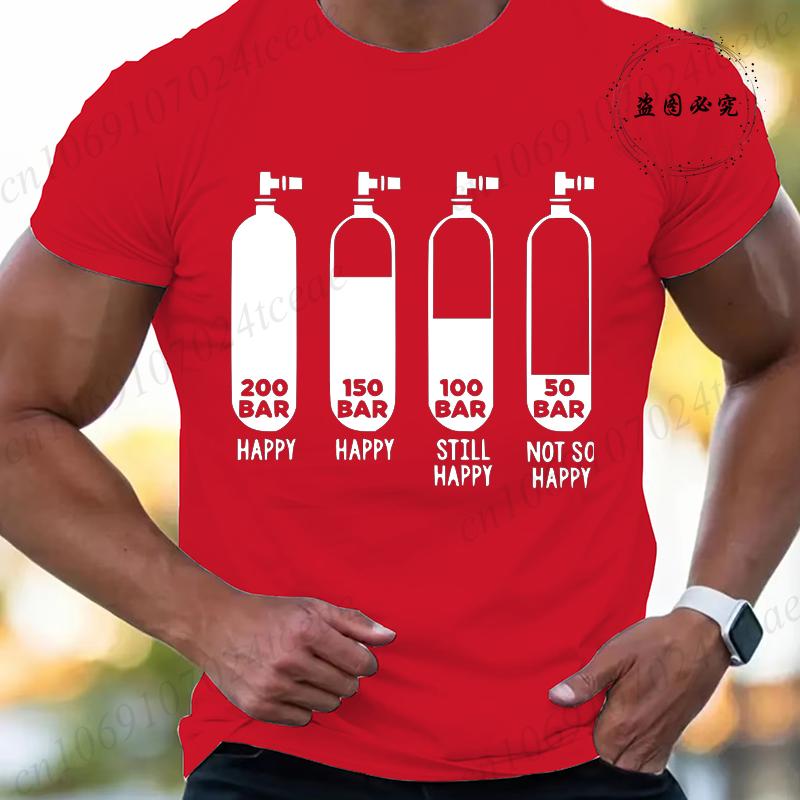 New Trendy Summer Tshirts Fashion Men Women Tshirt Funny Diving Divers 200 Bar Print Tshirts Short Sleeve Tops Diving Tshirts
