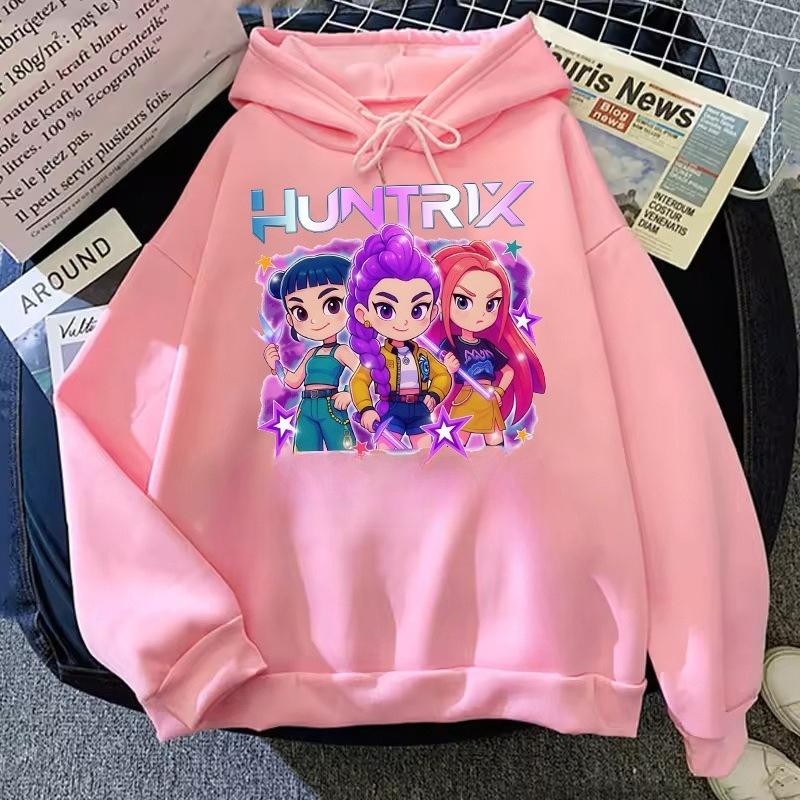 

Осень Зима Милое Мягкое Худи Принт Группа Охотников на Ведьм Модное Удобное Теплое Детское Худи 160cm розовый