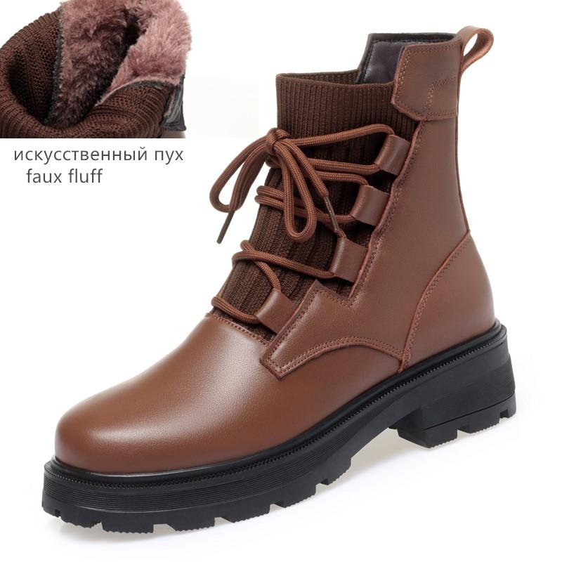 

Fashion AIYUQI Women Winter Boots Large Size 2025 New Genuine Leather Women Motorcycle Boots Wool Warm Retro Non-slip Ladies Ankle Boots 35