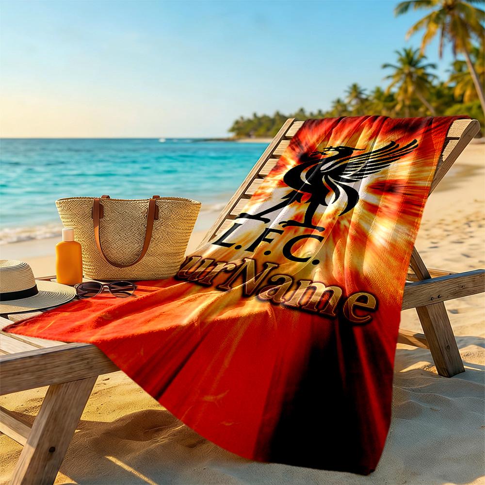 Liverpool Customize Your Name Beach Towel Soft Durable Quick-Dry Perfect for Traveling Yoga Camping and Swimming
