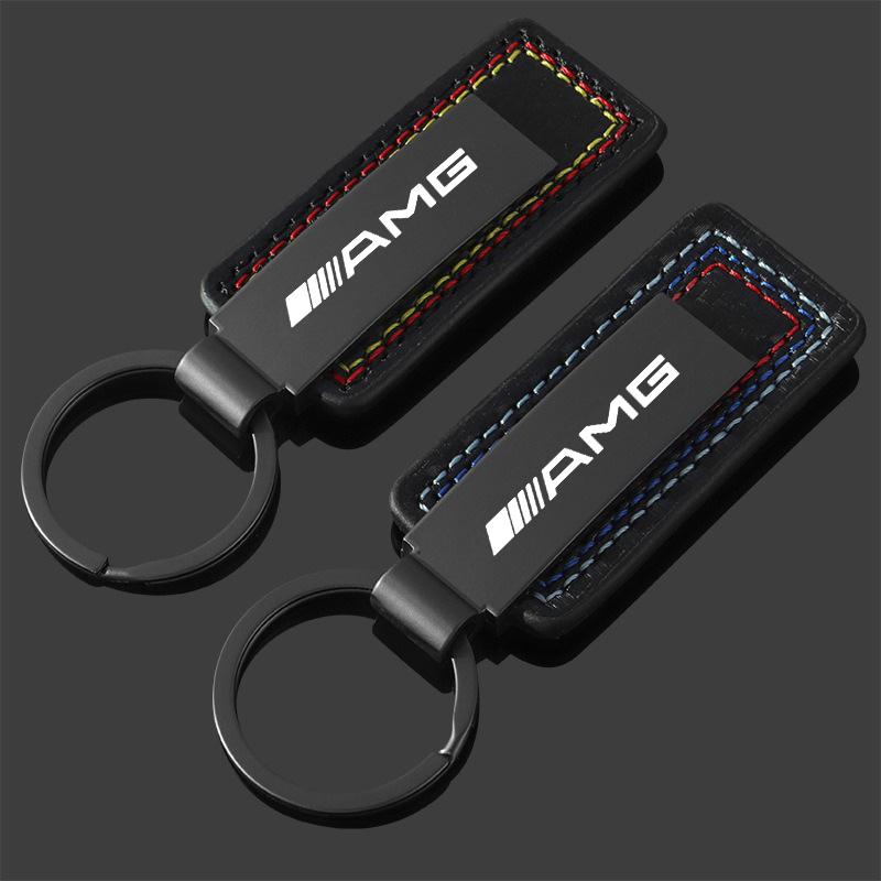 Car Emblem Key Chain Suede Keyring LOGO Gift For Mercedes Benz AMG W204 W205 W203 W211 W212 W213 W201 W210 W124 W126 W140 W168 RQ2