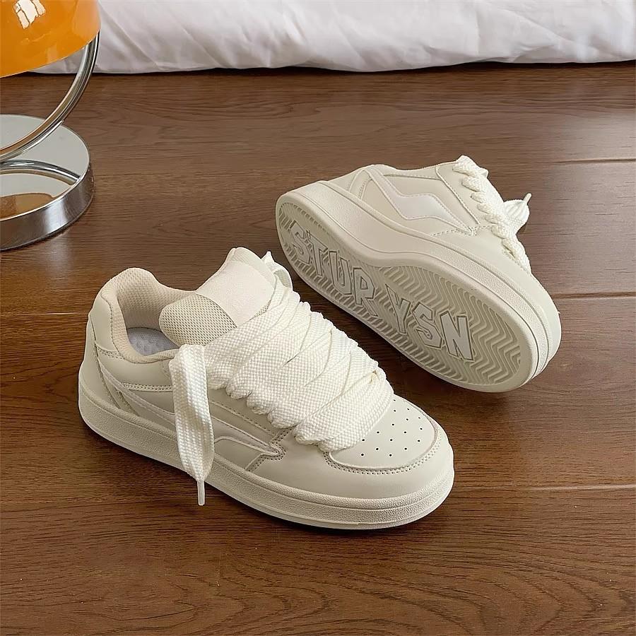 Hong Kong Style Women's Shoes Niche Bread Shoes Ins Tide 2025 Spring New Versatile Fashion Platform White Shoes Casual Board Shoes
