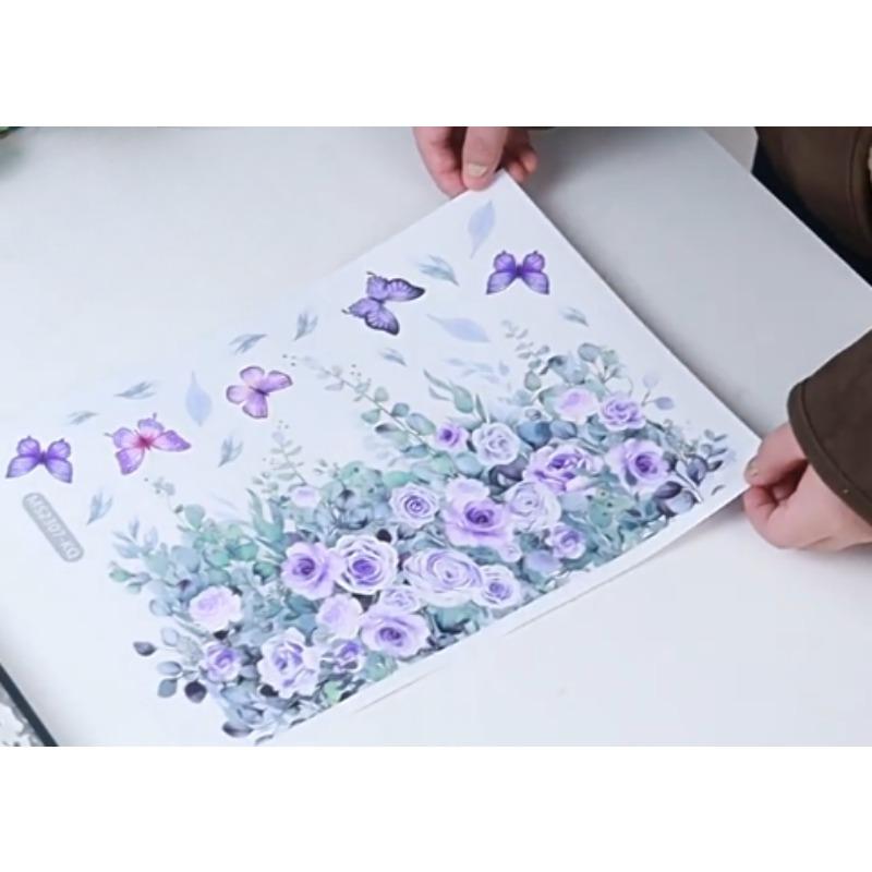 1 Stück Pflanze Blume Schmetterling Wandaufkleber Badezimmer WC Dekor Wohnzimmer Schrank Heimdekoration Aufkleber Verschönern Selbstklebend Mura