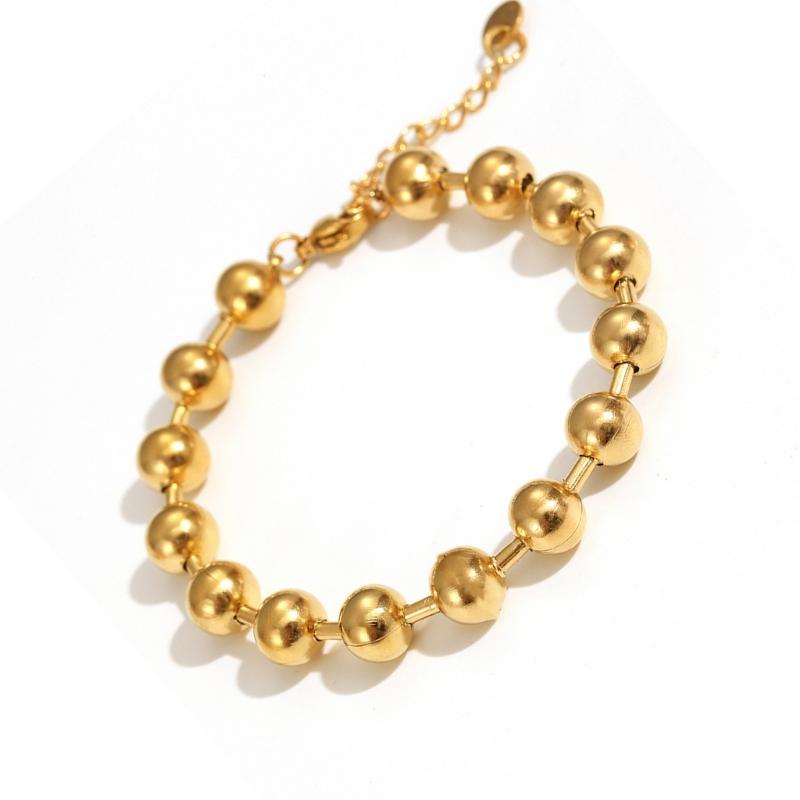 A52E Minimalist Beaded Chain Bracelet For Women Men Sturdy Corrosion Resistant Stainless Steel