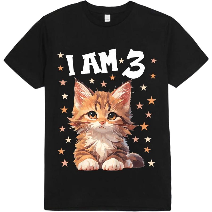 

Kids 3 Years Old 3 Birthday Maine Coon Cat T-Shirt Bodysuit Short Sleeve Long Sleeve for Kids Toddler Boys Girls S разноцветный