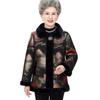 Mom's winter coat is piled and thickened with fur. Middle-aged women's clothing and winter new warm cotton-padded clothes