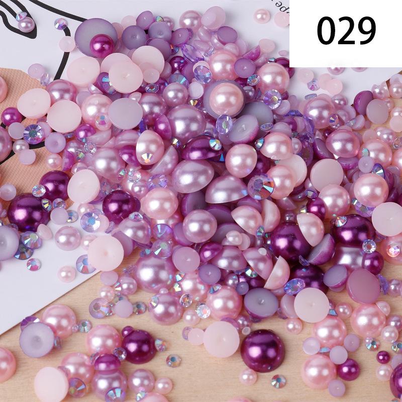 Yantuo 1000g Mixed Packaging Flat Back Pearls Resin Rhinestone Jelly Rhinestones Bulk Abs Loose Pearl for DIY Decoration
