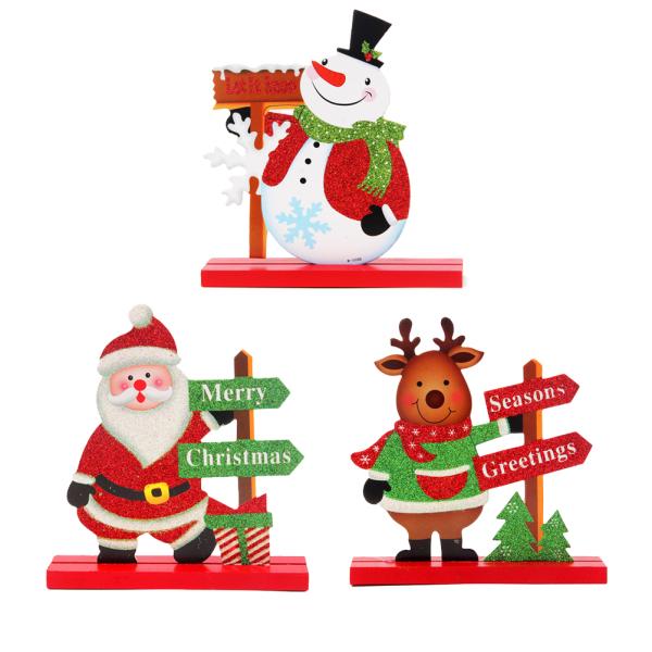 Buy 3 Pcs Christmas Decors Wooden Beautiful Christmas Model Ornament