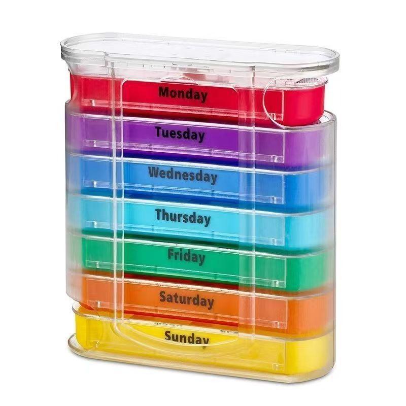 Portable 7 Days Medicine Medical Pill Box 28 Grids Weekly Pill Case Storage Box Travel Pill Organizer Pill Case