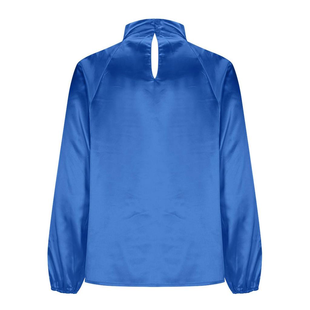 2025 New Satin Silk V-neck Long Sleeve Women's Loose Top