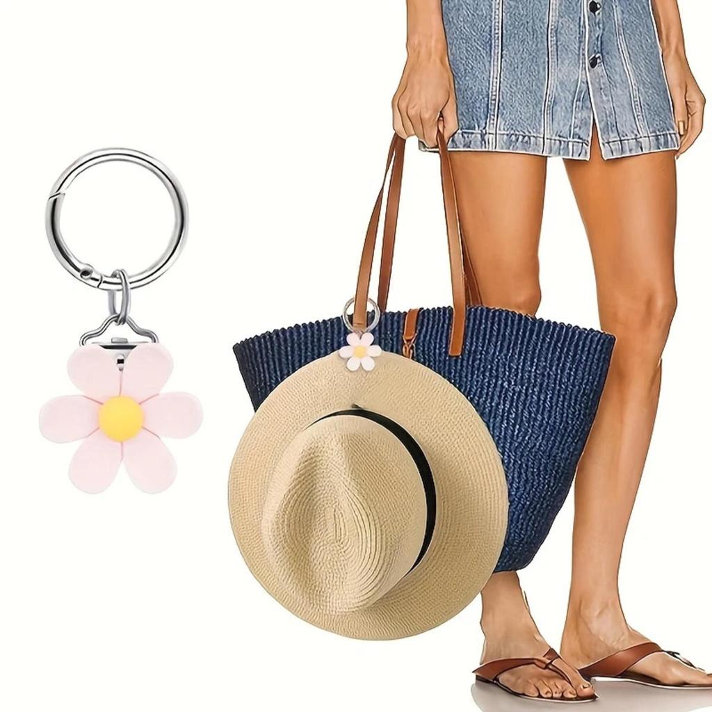 Bag Decoration Clip Colored Resin Simulated Sunflower Travel Hat Clip Women Girl Multifunctional Sunglasses Hanging Clip