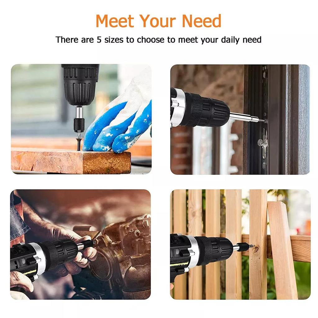 1/6Pcs Damaged Screw Extractor 1/4 Hex Shank Tool Set Broken Stripped Bolt Remover