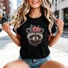 Raccoon Flowers Unisexs TShirt Woodland Animal Graphic Tee 100Cotton Oversized T Shirt